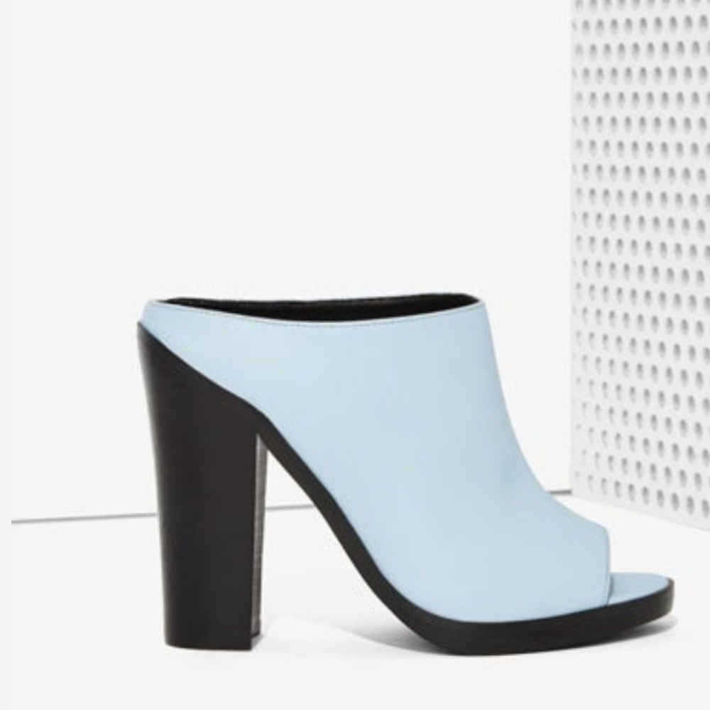 Nasty Gal Blue Open Toe Sling Back Heels